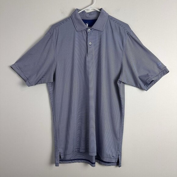 F&G Tech‎ Fairway & Greene Golf Polo Shirt Men's Large Golf Blue Striped - Picture 1 of 10